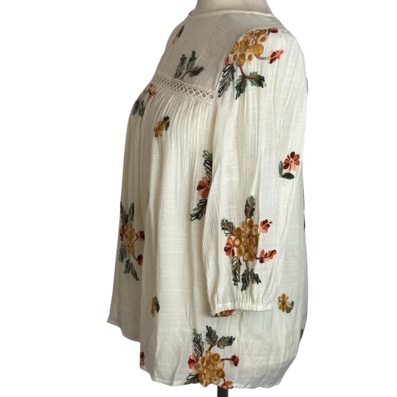 Anthropologie Fig and Flower Floral Embroidered
Top boho size M babydoll - Picture 3 of 10